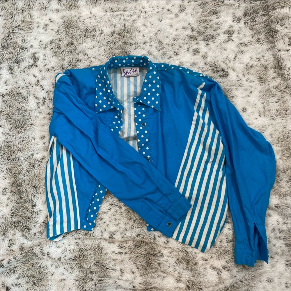 Vintage Sas’sa Cropped Button Down Top